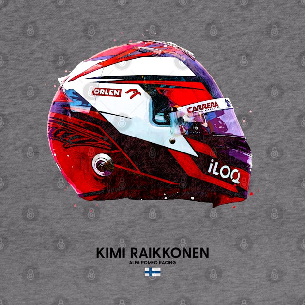 F1 2020 Kimi Raikkonen Crash Helmet by DB Motorsport Designs